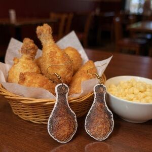 Handmade Fried Chicken Drumstick Earrings